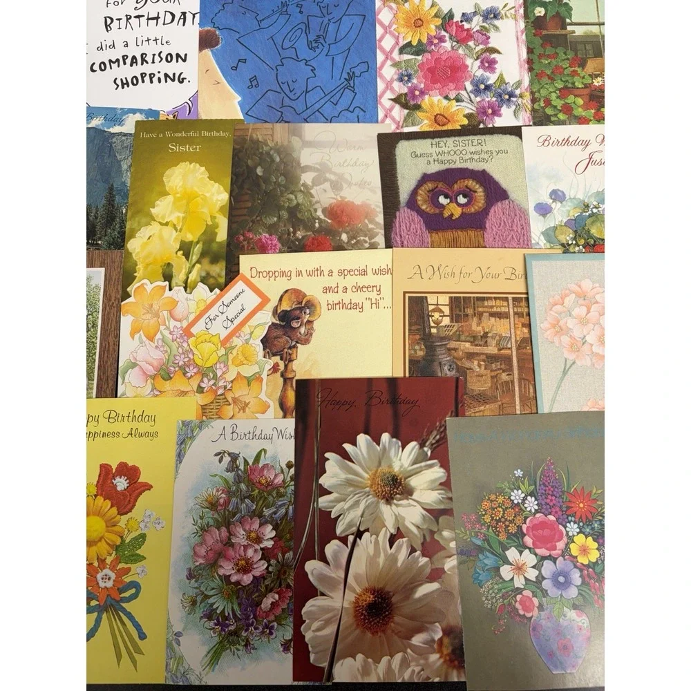 Vintage Birthday Cards Some Fronts ONLY Scrapbooking Crafts Decoupage Lot of 50+